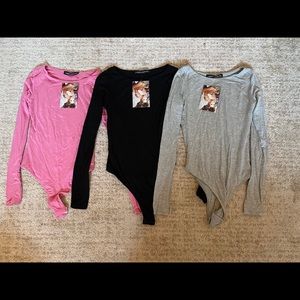 Long sleeve low neck Naked Wardrobe bodysuit